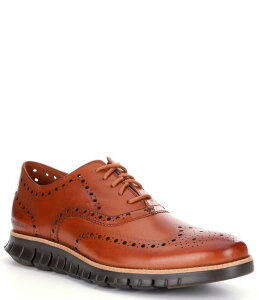 yz R[n[ Y hXV[Y V[Y Men's ZEROGRAND Leather Wingtip Brogue Oxfords British Tan/Java