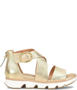 �\�t�g ���f�B�[�X �V���[�Y �T���_�� �A���N�� ���U�[ Sofft Mackenna Leather Ankle Strap Sandals Gold �S�[���h