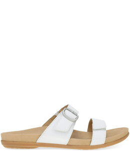 �_���X�R ���f�B�[�X �V���[�Y �p���v�X �T���_�� ���U�[ Dansko Justine Leather Slide Sandals White Full Grain �z���C�g