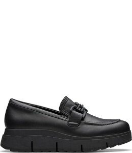 N[NX fB[X V[Y Xb|E[t@[ U[ Black Clarks Artisan Loriini Izzy Leather Wedge Loafers