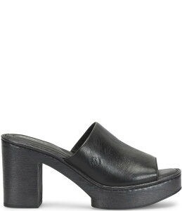 {[ fB[X V[Y T_ vbgtH[ U[ Born Nix Leather Slip On Platform Sandals Black ubN