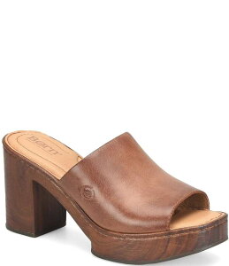 {[ fB[X V[Y T_ vbgtH[ U[ Born Nix Leather Slip On Platform Sandals Brown uE