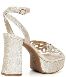 �J�b�p�[�L�[ ���f�B�[�X �V���[�Y �T���_�� �v���b�g�t�H�[�� Copper Key Marigold Butterfly Rhinestone Platform Dress Sandals Sand Gold �T���h