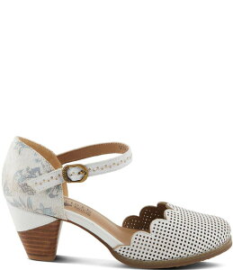 �����e�B�X�e ���f�B�[�X �V���[�Y �p���v�X ���U�[ L'ARTISTE Parchelle Perforated Leather Pumps White Multi �z���C�g