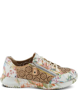 eBXe fB[X V[Y Xj[J[ L'ARTISTE Jazzie Mixed Media Sneakers Beige Multi x[W