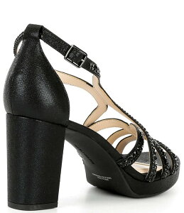 �A���b�N�X�}���[ ���f�B�[�X �V���[�Y �T���_�� �v���b�g�t�H�[�� Alex Marie Libby Rhinestone Strappy Platform Dress Sandals Black �u���b�N