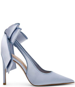 yz XeB[u }f fB[X pvX V[Y Teacup Satin Bow Detail Slingback Stiletto Pumps Blue