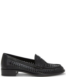 ���B���X�J���[�g ���f�B�[�X �V���[�Y �X���b�|���E���[�t�@�[ ���U�[ ���[�t�@�[ Vince Camuto Calie Braided Leather Flat Loafers Black �u���b�N
