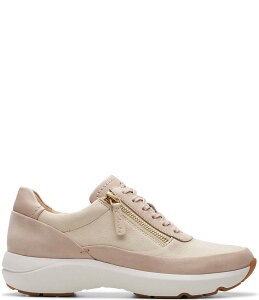 N[NX fB[X V[Y Xj[J[ [X Clarks Signature Tivoli Side Zip Lace-Up Sneakers Sand Combine Th