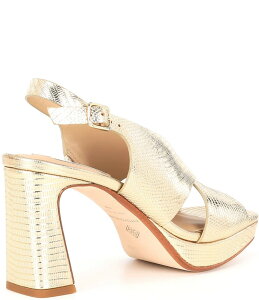 �A���g�j�I �����[�j ���f�B�[�X �V���[�Y �T���_�� �v���b�g�t�H�[�� ���U�[ Antonio Melani Dana Stamped Leather Platform Xband Slingback Sandals Glimmer Gold �S�[���h