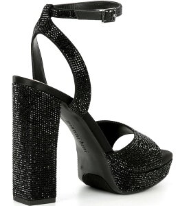 �W�����r�j ���f�B�[�X �V���[�Y �T���_�� �v���b�g�t�H�[�� Gianni Bini Andreya Rhinestone Embellished Platform Dress Sandals Black �u���b�N