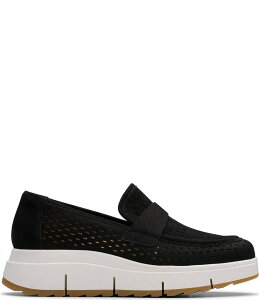 yz N[NX fB[X Xb|E[t@[ V[Y Artisan Loriini Edge Nubuck Suede Perforated Platform Wedge Loafers Black