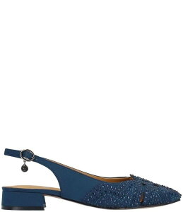 �W�F�C���j�[ ���f�B�[�X �V���[�Y �q�[�� J. Renee Nicolette Fabric Rhinestone Slingback Pumps Navy �l�C�r�[
