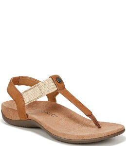 oCIjbN fB[X V[Y T_ U[ Vionic Brea Leather Thong Sandals Camel L