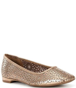 AbNX}[ fB[X V[Y pvX Alex Marie Martina Rhinestone Perforated Flower Dress Flats Bronze