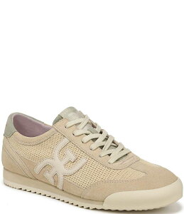 TGf} fB[X {gX JWApc bV Xj[J[ XG[h [X S Sam Edelman Ivey Crochet Mesh and Suede Double-E Logo Lace Up Sneakers Wheat Whisper/Via Green O[