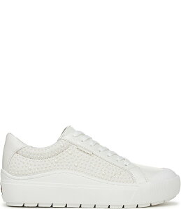 hN^[EV[ fB[X V[Y Xj[J[ vbgtH[ Dr. Scholl's Time Off Pearl Fabric Platform Sneakers White zCg