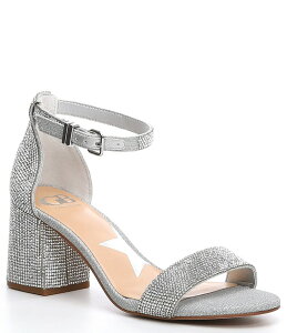 �W�[�r�[ ���f�B�[�X �V���[�Y �T���_�� �A���N�� �q�[�� GB Bling-Out Rhinestone Embellished Family Matching Ankle Strap Block Heel Sandals Silver �V���o�[