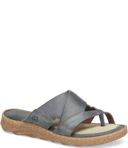 �{�[�� ���f�B�[�X �V���[�Y �T���_�� ���U�[ Born Sorja Sport Leather Thong Slide Sandals Navy �l�C�r�[