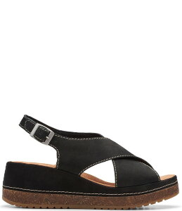 N[NX fB[X V[Y T_ U[ Clarks Artisan Kassanda Leather Step Sandals Black ubN