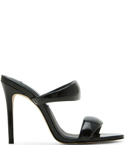 �X�e�B�[�u �}�f�� ���f�B�[�X �V���[�Y �T���_�� Steve Madden Saturn Tubular Patent Stilleto Dress Slide Sandals Black �u���b�N