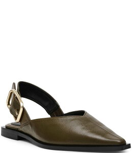 �X�e�B�[�u �}�f�� ���f�B�[�X �V���[�Y �p���v�X ���U�[ Steve Madden Shay Leather Slingback Flats Olive �I���[�u