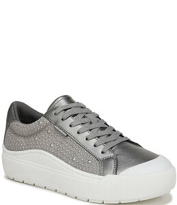 hN^[EV[ fB[X V[Y Xj[J[ vbgtH[ Dr. Scholl's Time Off Pearl Fabric Platform Sneakers Pewter s[^[