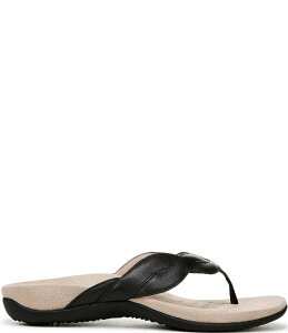 oCIjbN fB[X V[Y pvX T_ U[ Vionic Bella Braid Leather Thong Sandals Black ubN
