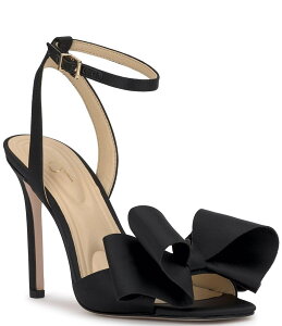 �W�F�V�J�V���v�\�� ���f�B�[�X �V���[�Y �T���_�� �T�e�� Jessica Simpson Olivine Satin Bow Dress Sandals Black �u���b�N