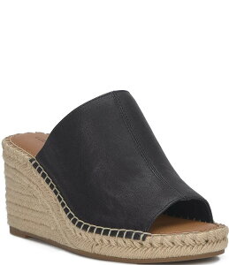 bL[uh fB[X V[Y T_ U[ Lucky Brand Cabriah Leather Espadrille Wedge Sandals Black ubN