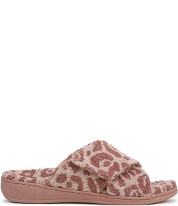 oCIjbN fB[X V[Y T_ vg pC Vionic Relax II Leopard Print Terry Cloth Slide Slippers Pink Multi sN