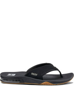 [t Y V[Y T_ Reef Men's Fanning Bottle Opener Thong Sandals Black/Silver ubN