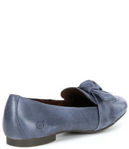 {[ fB[X V[Y pvX U[ [t@[ Born Carrine Bow Detail Leather Slip On Loafers Navy lCr[