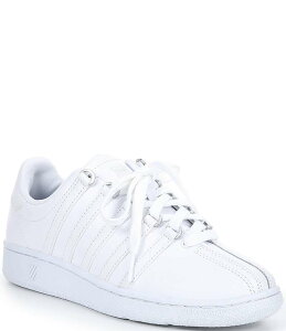 �P�[�X�C�X ���f�B�[�X �{�g���X �J�W���A���p���c �X�j�[�J�[ ���U�[ K-Swiss Women's Classic VN Retro Leather Sneakers White �z���C�g