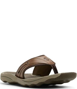 【送料無料】 スペリー メンズ サンダル シューズ Men's Outer Banks Leather Flip Flops Brown