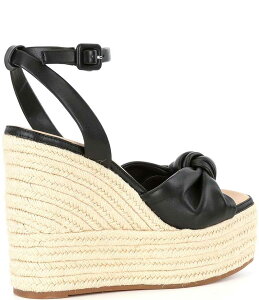 Wrj fB[X V[Y Xb|E[t@[ vbgtH[ T_ U[ Gianni Bini Shanessa Knot Leather Jute Platform Wedge Sandals Black ubN