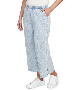 ���r�[�A�[���f�B�[ ���f�B�[�X �{�g���X �J�W���A���p���c �p���c �R�b�g�� Ruby Rd. Cotton Gauze Wide-Leg Pull-On Pants Chambray