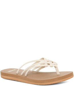�T�k�[�N ���f�B�[�X �V���[�Y �T���_�� Sanuk Women's Yoga Sandy II Strappy Flip Flops White �z���C�g