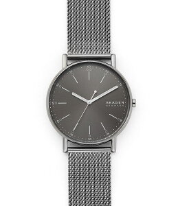 �X�J�[�Q�� ���f�B�[�X �A�N�Z�T���[ �r���v ���b�V�� T�V���c Skagen Signature Three-Hand Gray Steel-Mesh Watch Grey �O���[
