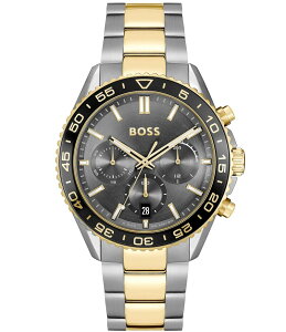 q[S{X fB[X ANZT[ rv TVc Hugo Boss Men's Runner Quartz Chronograph Two Tone Stainless Steel Bracelet Watch Two Tone