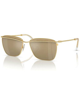 yz XtXL[ fB[X TOXEACEFA ANZT[ SK7006 58mm Crystal Square Statement Sunglasses Gold