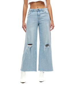 �q�h�D�� �W�[���Y ���f�B�[�X �{�g���X �f�j���p���c ���C�h���b�O �f�j�� Hidden Jeans Nori Stretch Super Distressed Wide Leg Denim Jeans Light Wash �f�j��