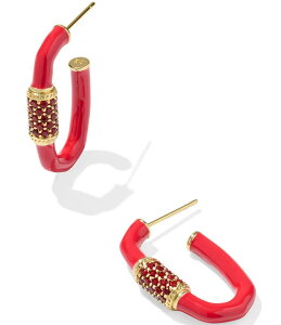 �P���h���X�R�b�g ���f�B�[�X �A�N�Z�T���[ �s�A�X�E�C�������O Kendra Scott Emery Enamel Hoop Earrings Gold Red Mix ���b�h
