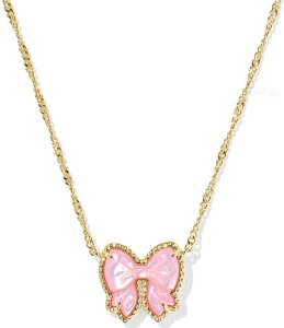 �P���h���X�R�b�g ���f�B�[�X �A�N�Z�T���[ �l�b�N���X�E�`���[�J�[ ���[�X Kendra Scott Haley Bow Short Pendant Necklace Gold Blush Mother Of Pearl �p�[��
