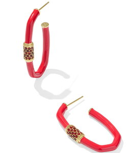�P���h���X�R�b�g ���f�B�[�X �A�N�Z�T���[ �s�A�X�E�C�������O Kendra Scott Emery Large Enamel Hoop Earrings Gold Red Mix ���b�h