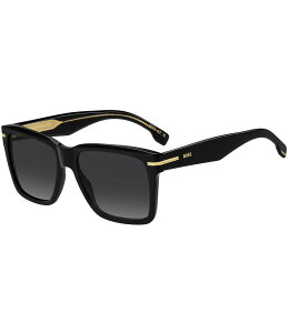 �q���[�S�{�X ���f�B�[�X �A�N�Z�T���[ �T���O���X�E�A�C�E�F�A Hugo Boss Men's Boss1745 57mm Rectangle Sunglasses Black �u���b�N