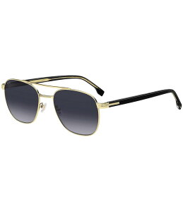 �q���[�S�{�X ���f�B�[�X �A�N�Z�T���[ �T���O���X�E�A�C�E�F�A Hugo Boss Men's Boss1723 56mm Aviator Sunglasses Gold Black �u���b�N