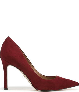 yz TGf} fB[X q[ V[Y Hazel Suede Pointed Toe Stiletto Pumps French Merlot