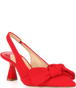 AgjI [j fB[X V[Y q[ u Antonio Melani Lenore Ribbed Bow Detail Slingback Pumps Red Jasper bh