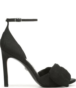 TGf} fB[X V[Y q[ T_ VN AN Sam Edelman Ida Silk Fabric Bow Detail Ankle Strap Sandals Black ubN